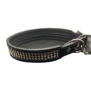 Fox & Hound three row rhinestone dog collar